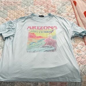SHEIN Light Blue Arizona Graphic Tee
